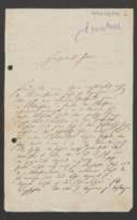 Brief von Theodor Sendtner an Unbekannt