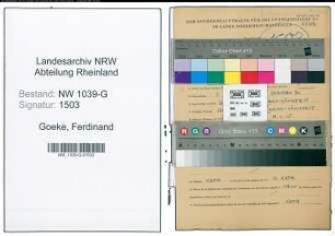 Entnazifizierung Ferdinand Goeke , geb. 07.12.1922 ()