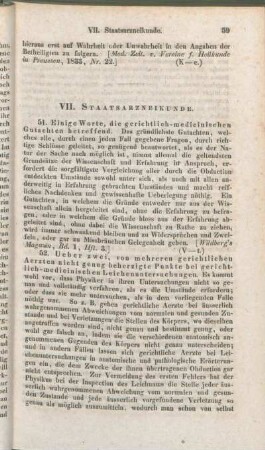 VII. Staatsarzneikunde.