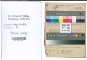 Entnazifizierung Georg Classen , geb. 26.06.1896 (Dreher)