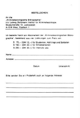 7b, Bestellschein