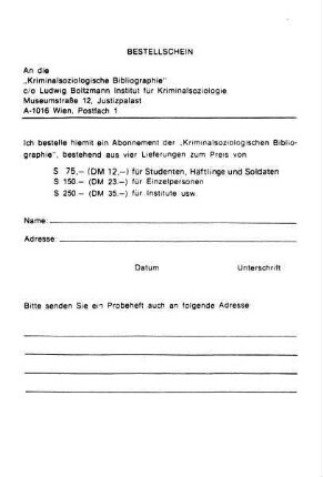 7b, Bestellschein