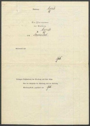 2 Fragebogen und Karte Erzgrube, OA Freudenstadt