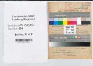 Entnazifizierung Rudolf Schliwa, geb. 14.08.1900 (Apotheker)
