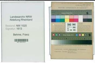 Entnazifizierung Franz Behme , geb. 13.06.1900 (Kaufmaennischer Angestellter)