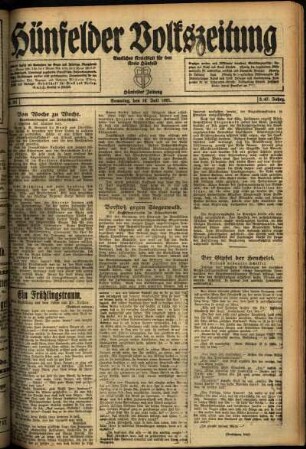 Ausgabe vom Samstag, den 16. Juli 1921.