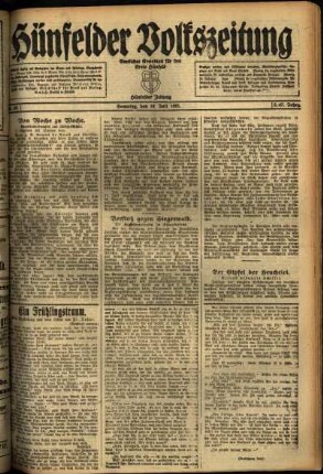 Ausgabe vom Samstag, den 16. Juli 1921.