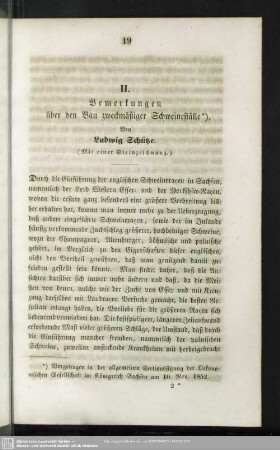 II. Bemerkungen über den Bau zweckmäßiger Schweineställe.