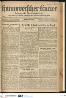 Hannoverscher Kurier : Hannoversches Tageblatt ; Morgenzeitung für Niedersachsen