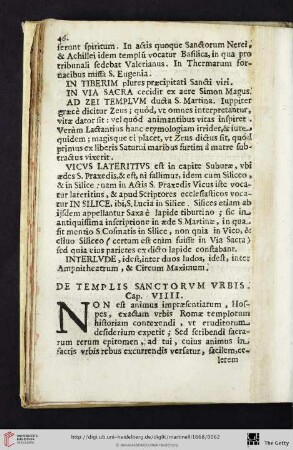 Cap. IX.: De Templis Sanctorum Urbis