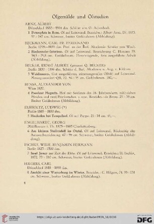 Ölgemälde und Ölstudien (Nr.1-50)