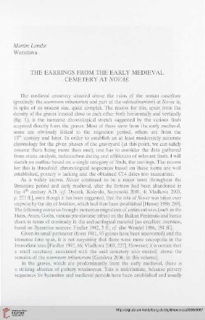 17: The earrings from the early medieval cemetery at Novae