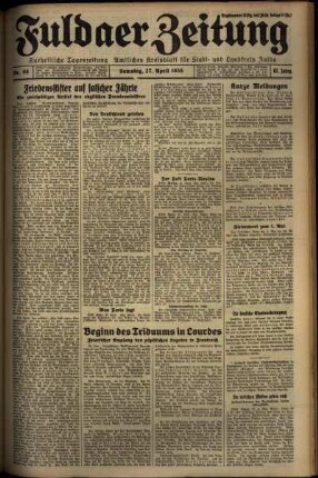 Ausgabe vom Samstag, den 27. April 1935.