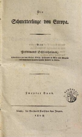 Die Schmetterlinge von Europa, 2. Schwärmer, oder Abendschmetterlinge