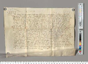 A: Abt Georg des Klosters Speinshart. S: A. E: Abt Wernher des Klosters Michelfeld. Betreff: Vidimierung der inserierten Urkunde des Volkolt von Tann, Landrichter zu Sulzbach, vom 16. Dezember 1355 (= Urkunde Nr. 70).