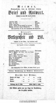 Verlegenheit und List