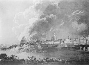 Dresden. Explosion des Pulverlaboratoriums unter der Jungfernbastei am 22. September 1747