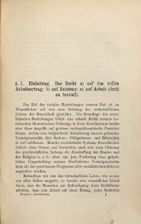 Das Recht auf den vollen Arbeitsertrag in geschichtlicher Darstellung
