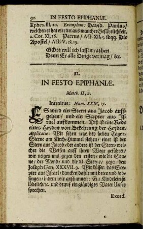 12. In Festo Epiphaniæ.