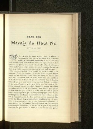 Dans Les Marais du Haut Nil.
