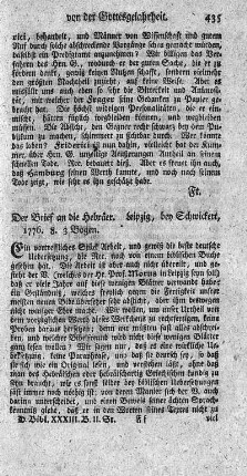 Der Brief an die Hebräer.