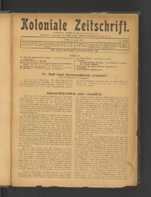 Dr. Solf zum Staatssekretär ernannt!