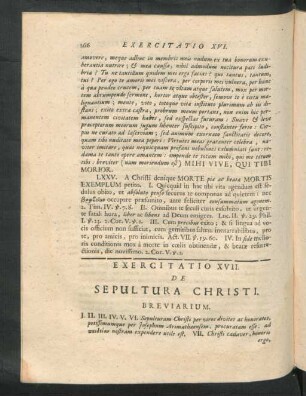 Exercitatio XVII. De Sepultura Christi