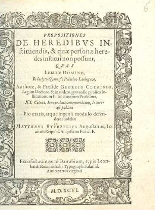 Propositiones de heredibus instituendis, et quae personae heredes institui non possunt