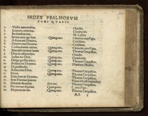 Index psalmorum. Tomi quarti