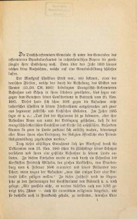Kurze Geschichte der Deutsch-Reformierten Gemeinde Erlangen