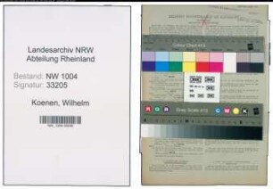 Entnazifizierung Wilhelm Koenen , geb. 24.09.1900 (Klempner)