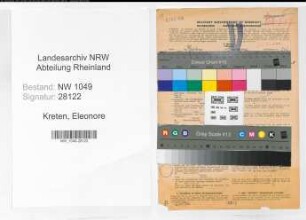 Entnazifizierung Eleonore Kreten , geb. 09.08.1897 (Zeichenlehrerin)