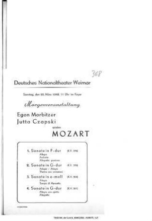 Morgenveranstaltung Egon Morbitzer Jutta Czapski spielen Mozart