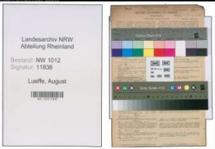 Entnazifizierung August Lueffe , geb. 29.03.1888 (Verw.Beamter)