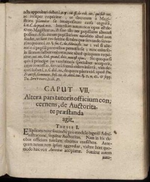 Caput VII. Altera pars tutoris officium concernens, de Auctoritate præstanda agit.