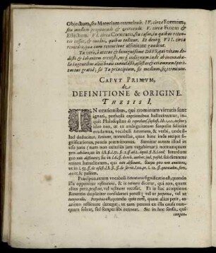 Caput Primum, de Definitione & Origine.