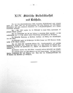 XIV. Städtische Volksbibliothek und Lesehalle