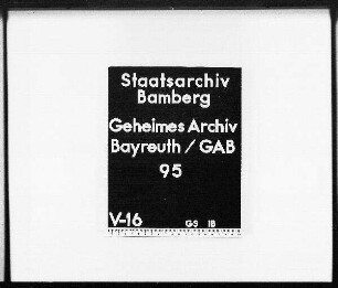 Auskunft aus dem Geheimen Hausarchiv Plassenburg über den Ort Tröbenau