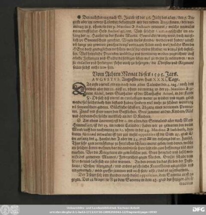 Vom Achten Monat dieses 1595. Jars.