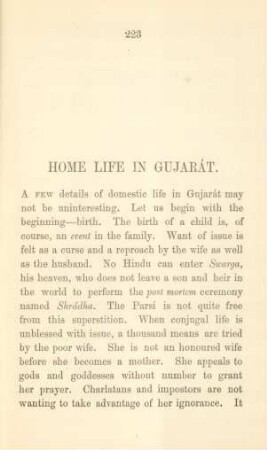Home life in Gujarát