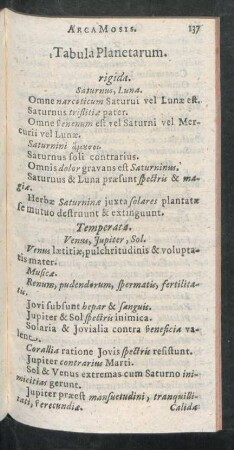 Tabula Planetarum.