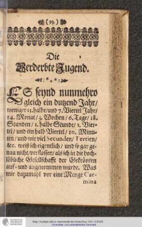 Die Verderbte Jugend.