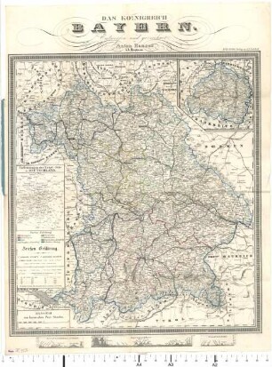 Karte vom Königreich Bayern