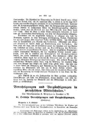 Berechtigungen und Vergünstigungen in preußischen Mittelschulen : (Fortsetzung)