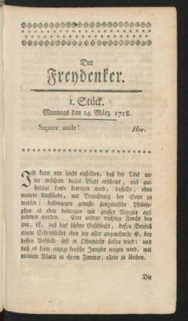 Der Freydenker.