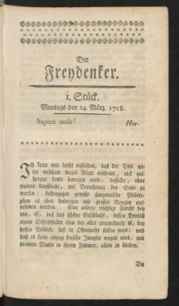 Der Freydenker.