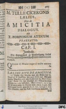 Laelius, Sive de Amicitia Dialogus.