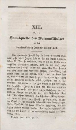 221-227 Die Hauptquelle des Vernunftstolzes als des charaketeristischen Zeichens unserer Zeit