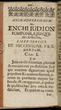 Liber Tertius. De Successione Prudentum.