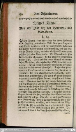 Drittes Kapitel. Von der Diät bey den Brunnen- und Bade-Curen